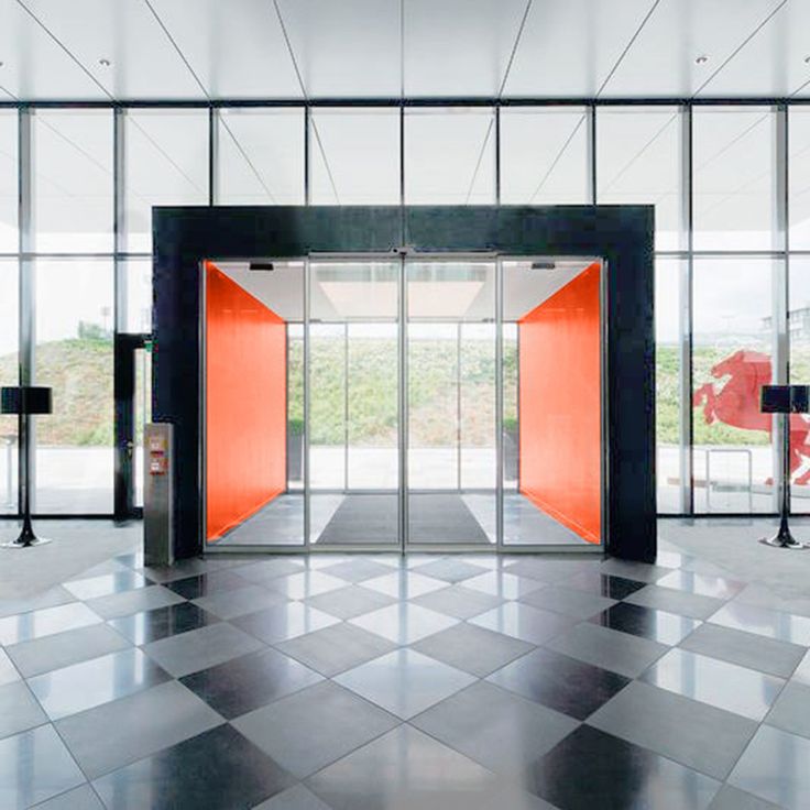 Different types of automatic doors in commercial spaces.
